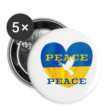 Ukraine Peace Flag Dove Russia War Peace - Buttons small 1''/25 mm (5-pack) - white - Front