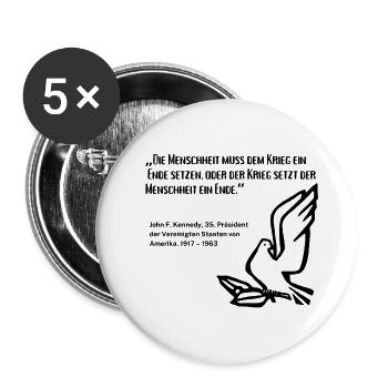 Zitat Politiker Krieg Frieden - Buttons klein 25 mm (5er Pack) - Weiß - Vorne
