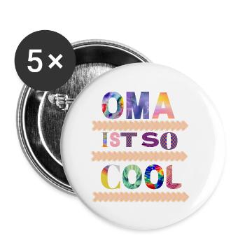 Ist so super wenn man die coolste Oma der Welt hat - Buttons klein 25 mm (5er Pack) - Weiß - Vorne