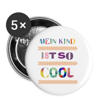 Ist so super, wenn man das coolste Kind der Welt - Buttons klein 25 mm (5er Pack) - Weiß - Vorne