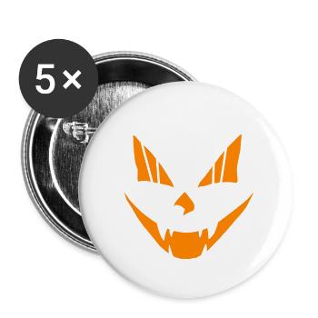 Halloween Face - Buttons small 1''/25 mm (5-pack) - white - Front
