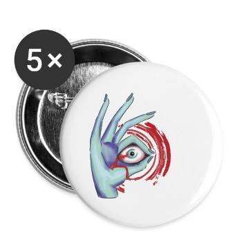 Seeing Eye Human 13 - Buttons small 1''/25 mm (5-pack) - white - Front