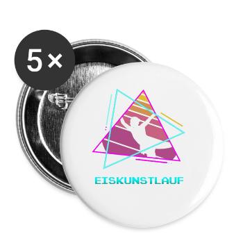 Retro Vintager Klassischer Eiskunstlauf-skater - Buttons klein 25 mm (5er Pack) - Weiß - Vorne