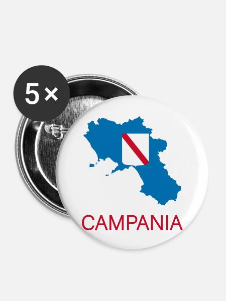 Kampanien - Buttons klein 25 mm (5er Pack) - Weiß