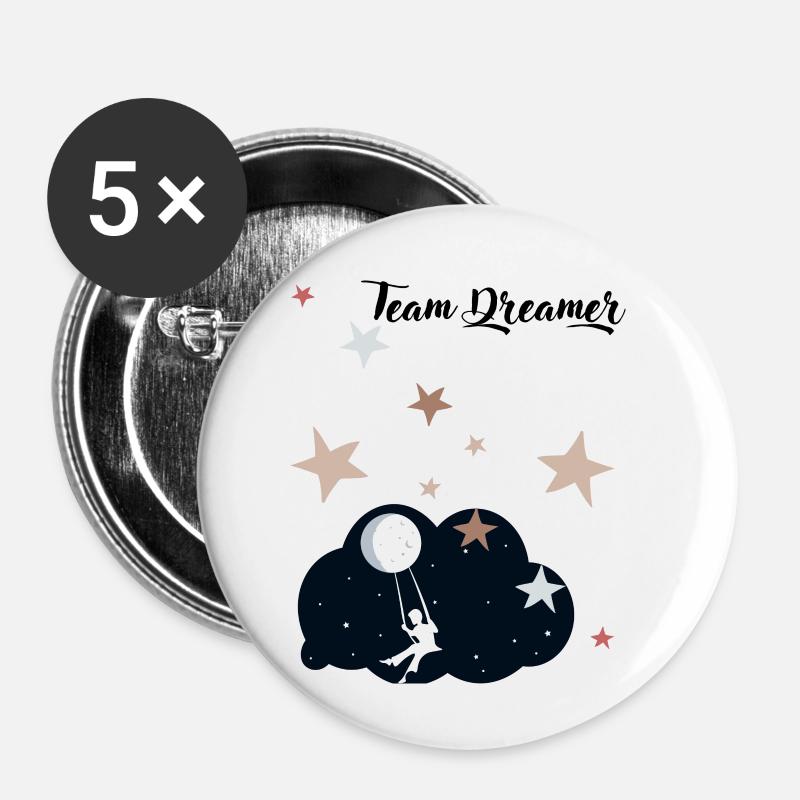 Team-Träumer - Buttons klein 25 mm (5er Pack) - Weiß