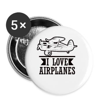 Pilot Flugzeug fliegen Flugsport Geschenkidee - Buttons klein 25 mm (5er Pack) - Weiß - Vorne