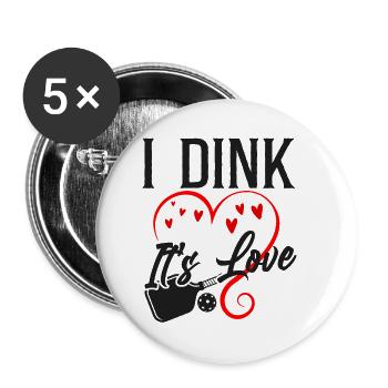Pickleball Pun Coeur Valentines - Lot de 5 petits badges (25 mm) - blanc - Devant