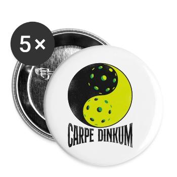 Pickleball Pun Yin Et Yang Carpe - Lot de 5 petits badges (25 mm) - blanc - Devant