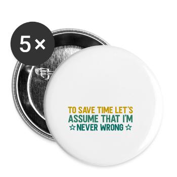 Dentist Dental Gift Medical Student Dentist - Buttons small 1''/25 mm (5-pack) - white - Front