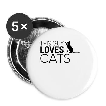 Type Cat Disant - Lot de 5 petits badges (25 mm) - blanc - Devant