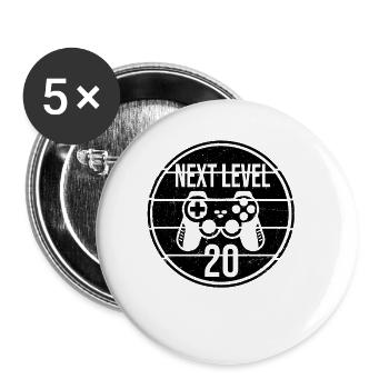 20th Birthday Gamer Gaming Console - Buttons small 1''/25 mm (5-pack) - white - Front