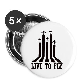 Pilot Flugzeug fliegen Flugsport Geschenkidee - Buttons klein 25 mm (5er Pack) - Weiß - Vorne