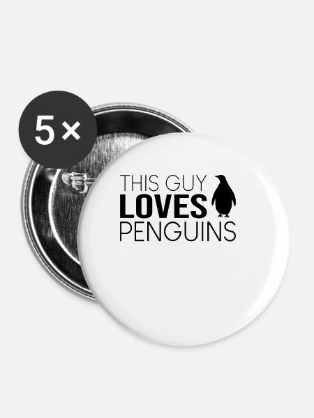 Typ Pinguin Spruch - Buttons klein 25 mm (5er Pack) - Weiß