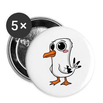 Cute seagull - Buttons small 1''/25 mm (5-pack) - white - Front