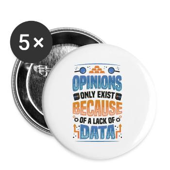 Meinungen Datenmangel - Datenwissenschaftler Daten - Buttons klein 25 mm (5er Pack) - Weiß - Vorne