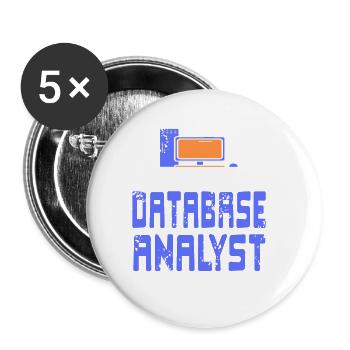 Je ne suis pas un analyste de base de données, je suis un rat de laboratoire drôle - Lot de 5 petits badges (25 mm) - blanc - Devant