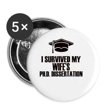 Ehefrau Mutter Doktor Promotion Akademiker Spaß - Buttons klein 25 mm (5er Pack) - Weiß - Vorne