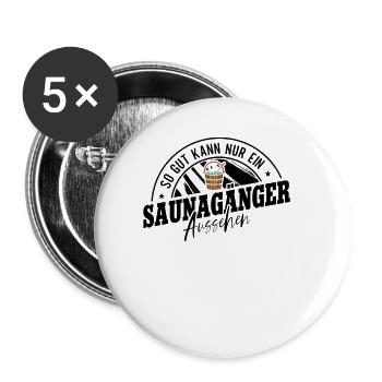 Sauna - Buttons klein 25 mm (5er Pack) - Weiß - Vorne