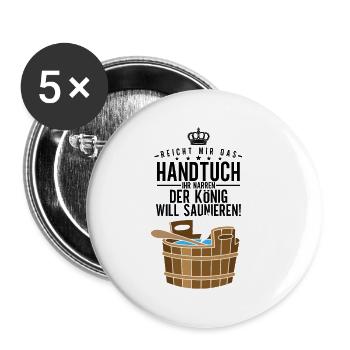 Sauna - Buttons klein 25 mm (5er Pack) - Weiß - Vorne