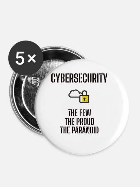 Cybersecurity - IT-Sicherheit Informatiker - Buttons klein 25 mm (5er Pack) - Weiß
