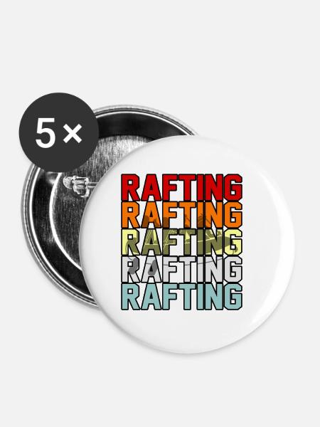 Rafting sport - Buttons klein 25 mm (5er Pack) - Weiß