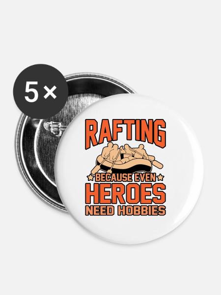 Rafting helden - Buttons klein 25 mm (5er Pack) - Weiß