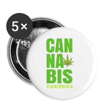 Cannabis dealers - Buttons small 1''/25 mm (5-pack) - white - Front