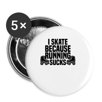 Rollschuh Skating Skateboard Skateboarding Skater - Buttons klein 25 mm (5er Pack) - Weiß - Vorne