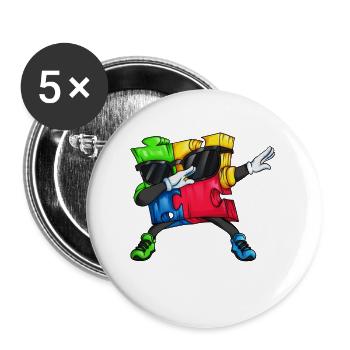 Dab Autism Puzzle Dabbing Motif Famille Amis - Lot de 5 petits badges (25 mm) - blanc - Devant