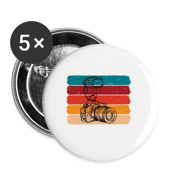 Warning! At Any Time I May Snap - Buttons klein 25 mm (5er Pack) - Weiß - Vorne