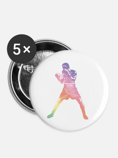 Boxen Silhouette - Buttons klein 25 mm (5er Pack) - Weiß