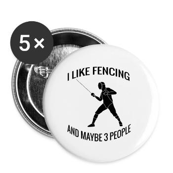 Escrime drôle en disant arts martiaux drôles escrimeurs - Lot de 5 petits badges (25 mm) - blanc - Devant