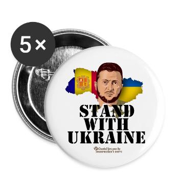 Ukraine Andorra - Buttons klein 25 mm (5er Pack) - Weiß - Vorne