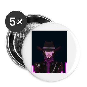 Goth Synthwave Outrun Goth Cowboy - Lot de 5 petits badges (25 mm) - blanc - Devant
