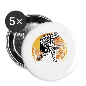 Lustige Gitarristin Mama spielt Gitarrenmusik Hallowe - Buttons klein 25 mm (5er Pack) - Weiß - Vorne