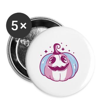 Transgender Pride Pumpkin LGBT Trans Flag - Buttons klein 25 mm (5er Pack) - Weiß - Vorne