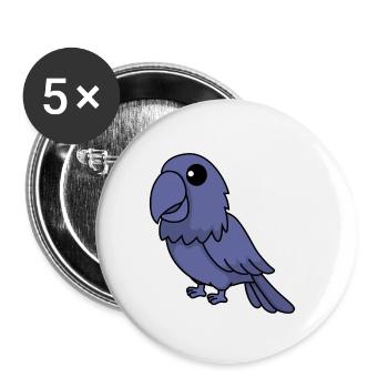 Papagai Comic Tier - Buttons klein 25 mm (5er Pack) - Weiß - Vorne