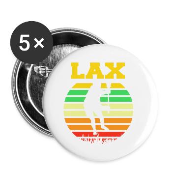 Retro Vintage LAX Cool Awesome Lacrosse Designs - Buttons klein 25 mm (5er Pack) - Weiß - Vorne