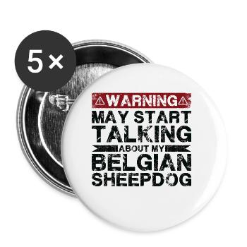 Apropos Belgischer Schäferhund - Buttons klein 25 mm (5er Pack) - Weiß - Vorne