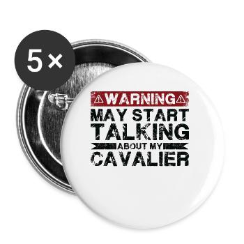 Speaking of cavaliers - Buttons small 1''/25 mm (5-pack) - white - Front