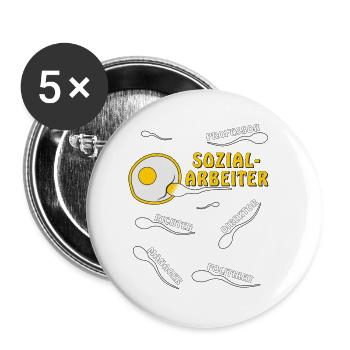 TRAVAILLEUR SOCIAL - Lot de 5 petits badges (25 mm) - blanc - Devant