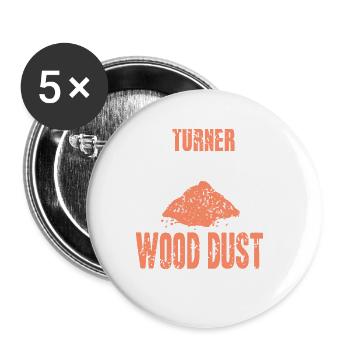 J’adore l’odeur de la poussière de bois dans le rétro du matin - Lot de 5 petits badges (25 mm) - blanc - Devant