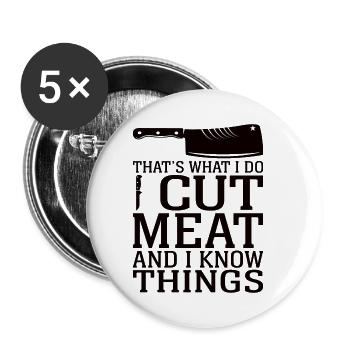 Fleischer Metzger Beruf Lustiger Spruch Geschenk - Buttons klein 25 mm (5er Pack) - Weiß - Vorne
