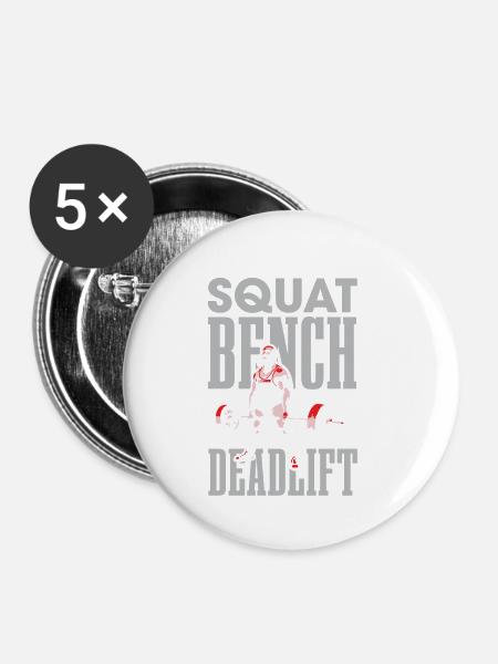 Squat Bench Kreuzheben Für Bodybuilder - Buttons klein 25 mm (5er Pack) - Weiß