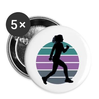 Trail Marathon Athlétisme Walker Ultrarun Sport - Lot de 5 petits badges (25 mm) - blanc - Devant