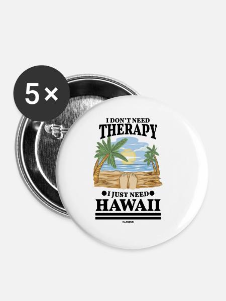 Hawaii - Buttons klein 25 mm (5er Pack) - Weiß