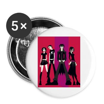 Affaires gothiques Casual Goth Clique Amis - Lot de 5 petits badges (25 mm) - blanc - Devant
