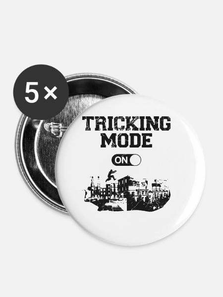 Parkour Free Running Traceur - Buttons klein 25 mm (5er Pack) - Weiß