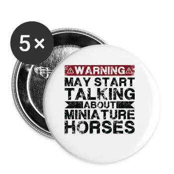Über Miniaturpferd Sprechen - Buttons klein 25 mm (5er Pack) - Weiß - Vorne
