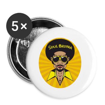 | de vêtements Funk Costume vintage des années 70 pour la musique soul - Lot de 5 petits badges (25 mm) - blanc - Devant
